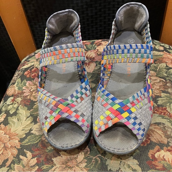 bernie mev. Gray and Multicolored Wedge Shoes - Picture 1 of 8